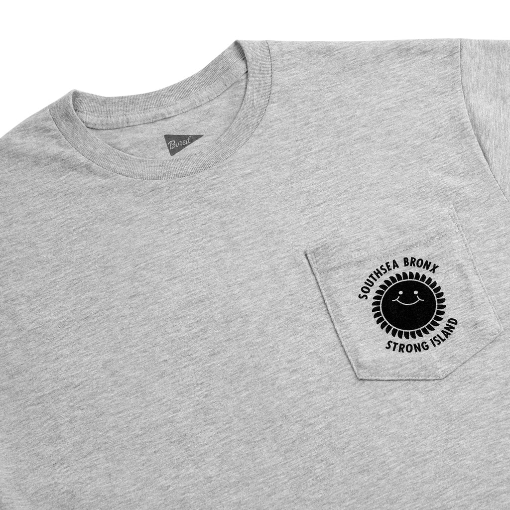 Southsea Bronx Strong Island Pocket T Shirt - Grey Heather