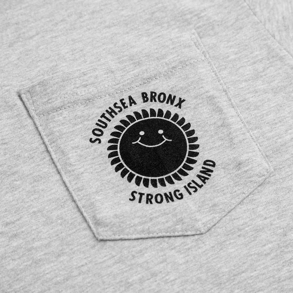 Southsea Bronx Strong Island Pocket T Shirt Grey Heather - Pocket detail 