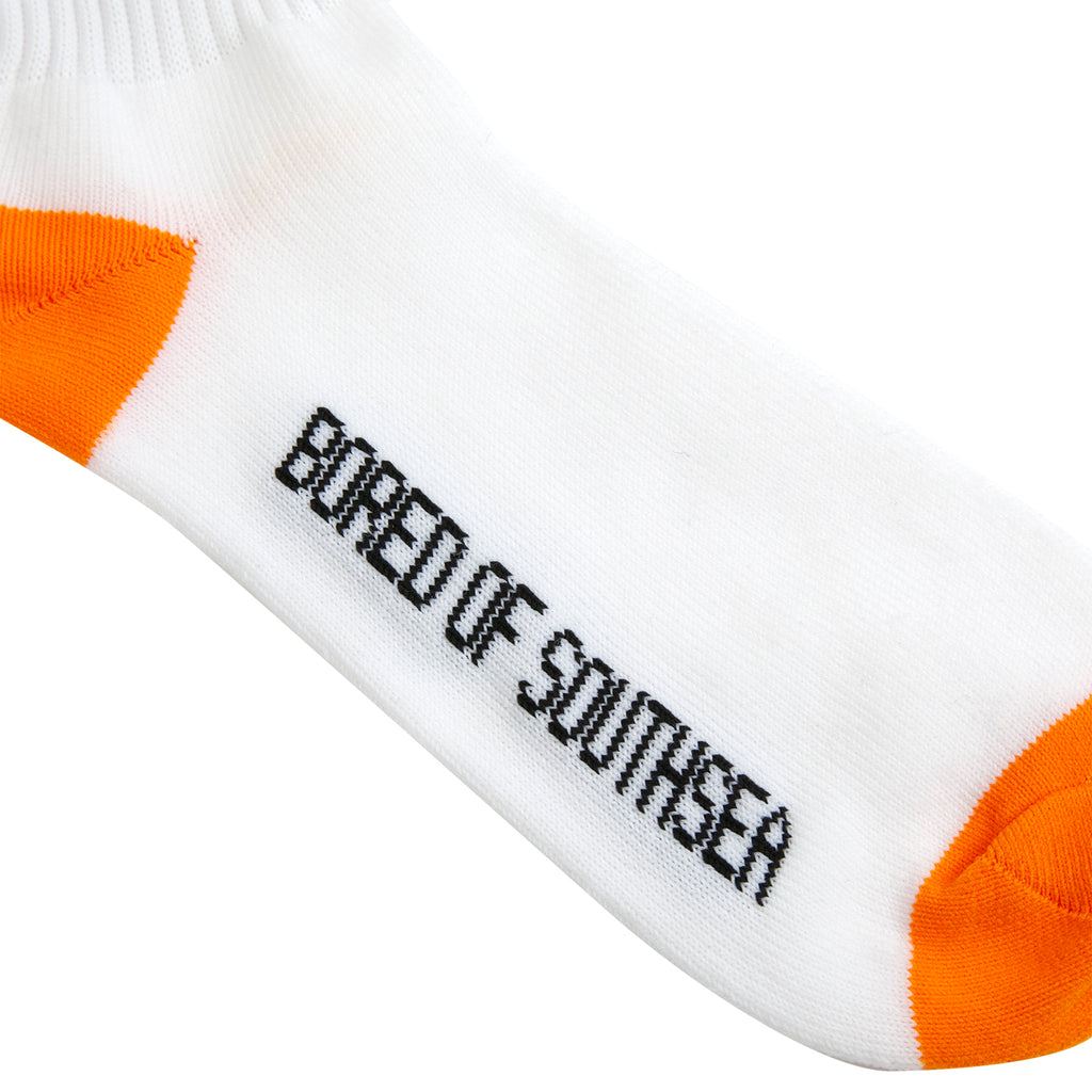 Southsea Bronx Strong Island Socks in White / Orange - Sole