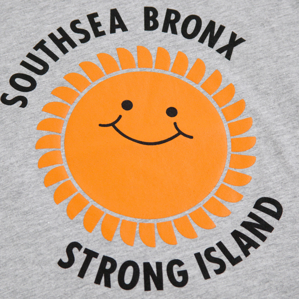 Southsea Bronx Strong Island Kids T Shirt in Heather Grey - Print