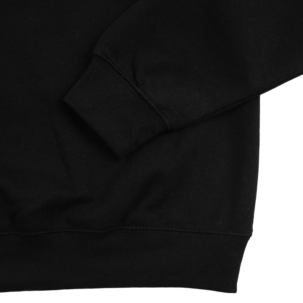 Southsea Bronx Strong Island Embroidered Quarter Zip Sweatshirt in Black - Cuff 2