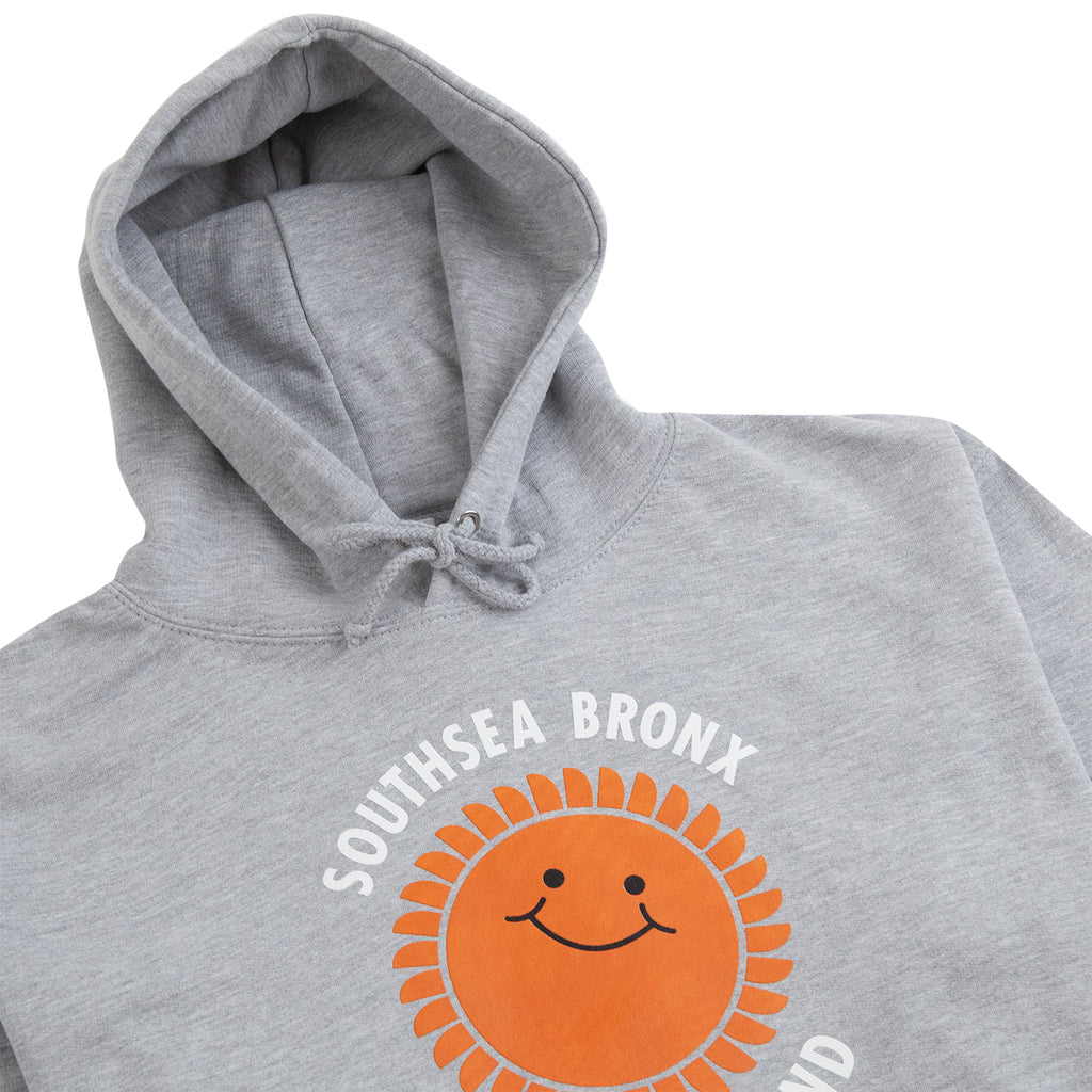 Southsea Bronx Strong Island Hoodie in Heather Grey - Detail