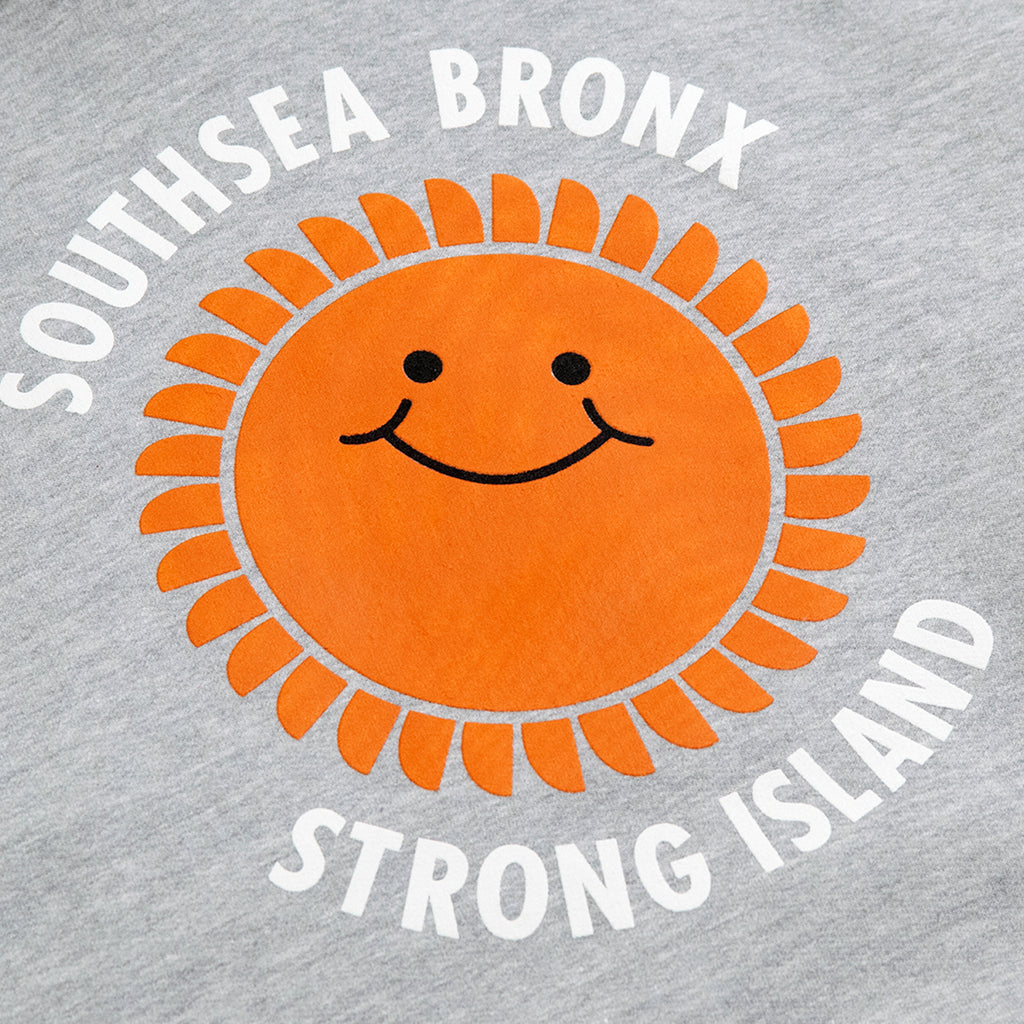 Southsea Bronx Strong Island Hoodie in Heather Grey - Print