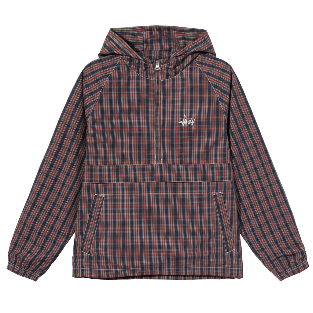 Stussy Brushed Cotton Anorak Jacket in Plaid