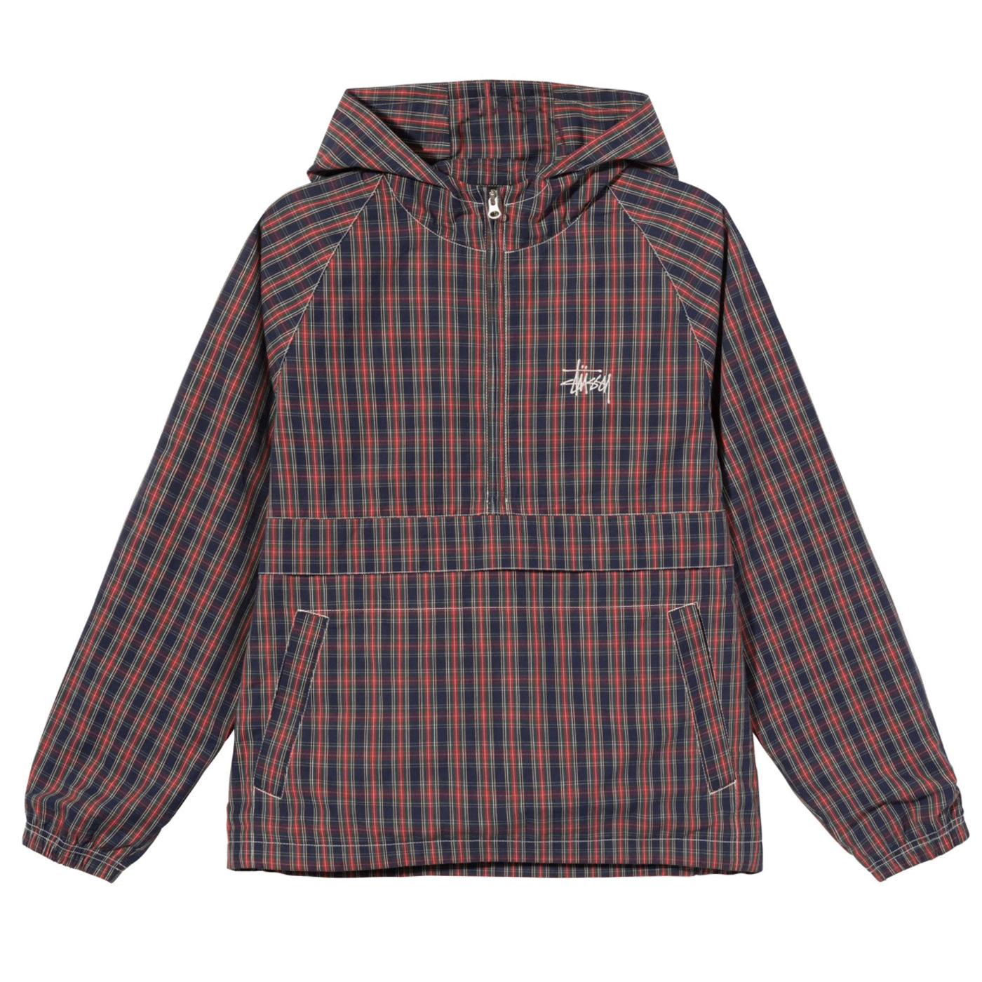 stussy brushed cotton anorak 21ss Ｍ Brushed Cotton Anorak Jacket in Plaid by Stussy | Bored of Southsea