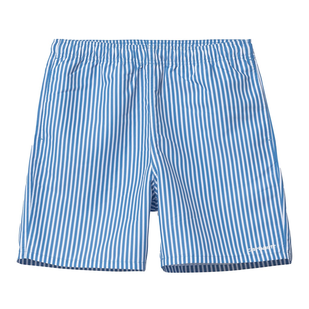 Carhartt WIP Island Swim Shorts - Matson stripe Piscine / White - front
