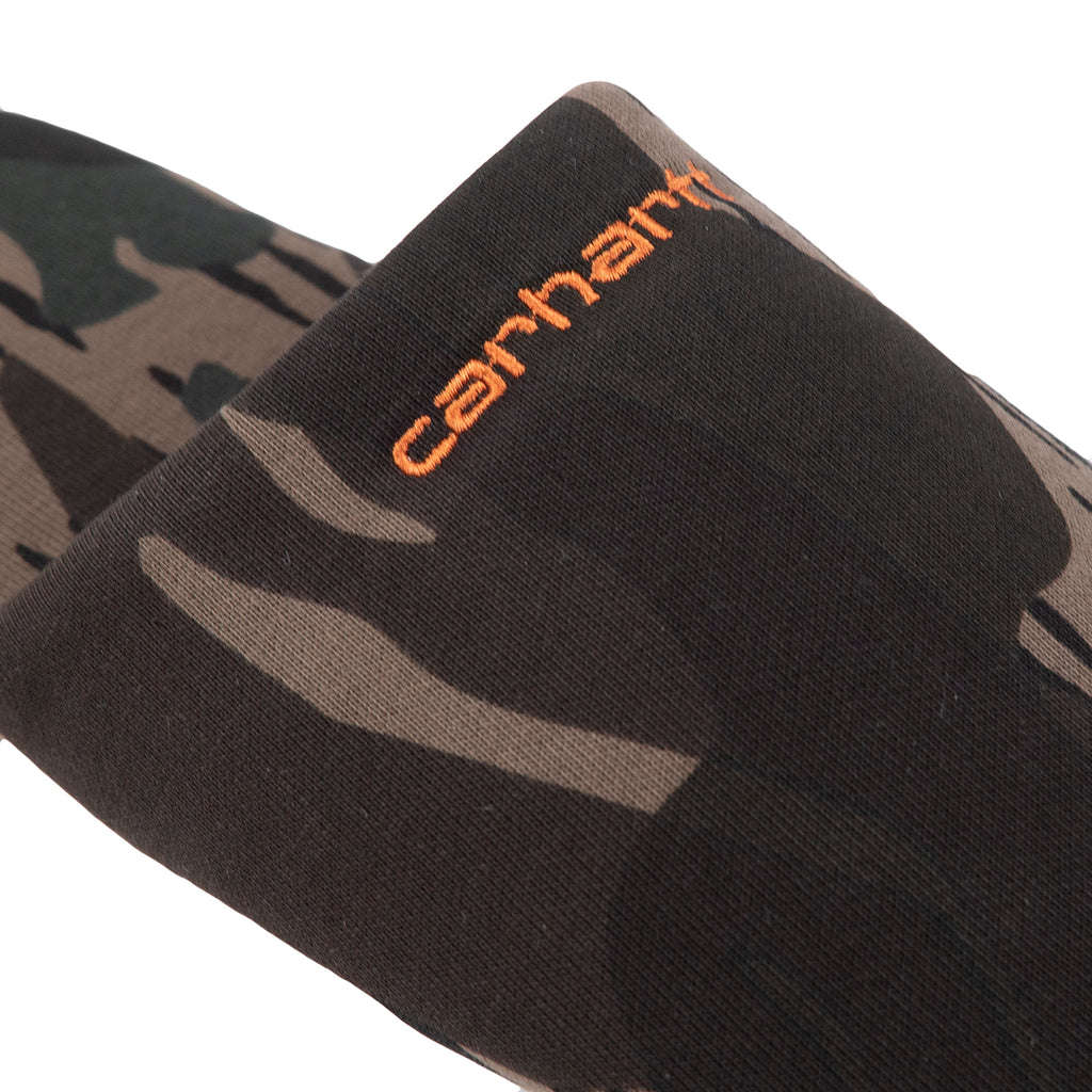 Carhartt WIP Script Emroidery Slippers - Camo Unite / Copperton - Close up