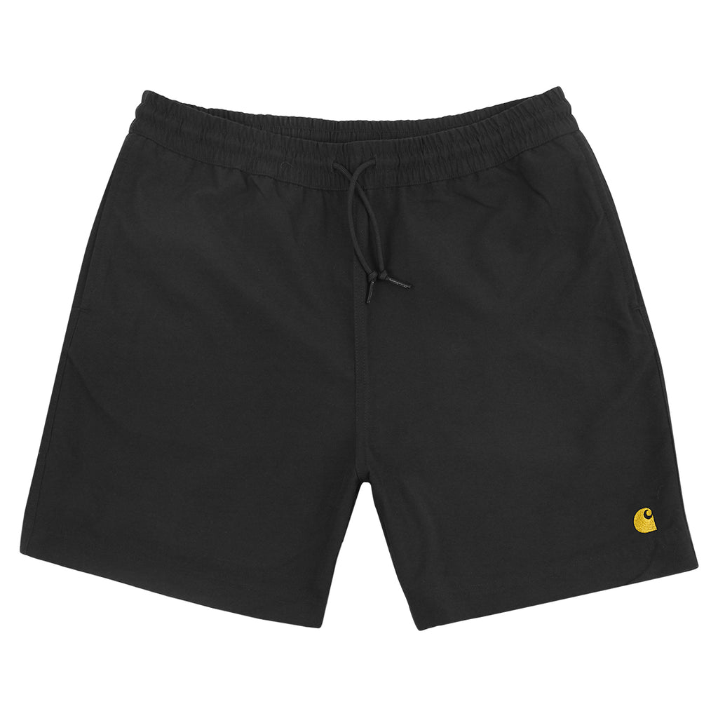 Carhartt WIP Chase Swim Shorts in Black / Gold