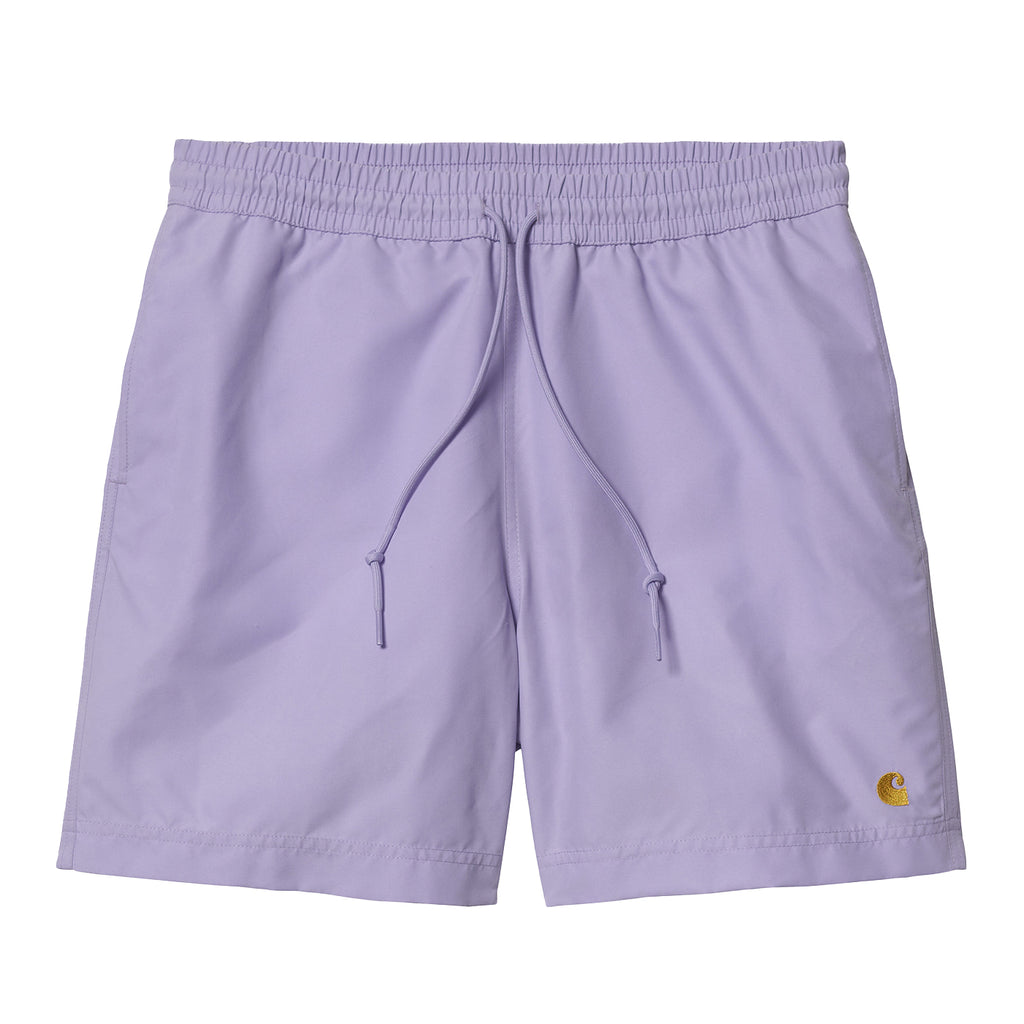 Carhartt WIP Chase Swim Shorts - Soft Lavender / Gold - front