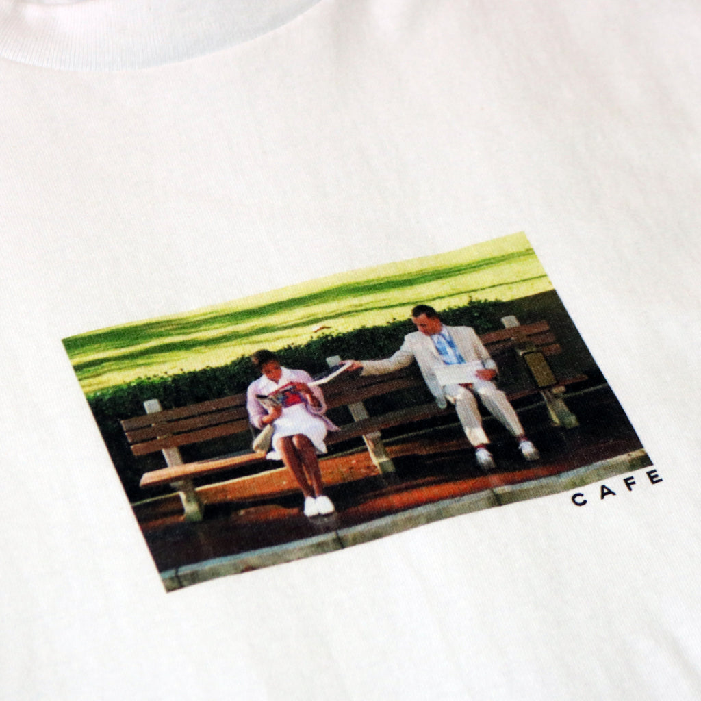 Skateboard Cafe Chocolates T Shirt - White - closeup