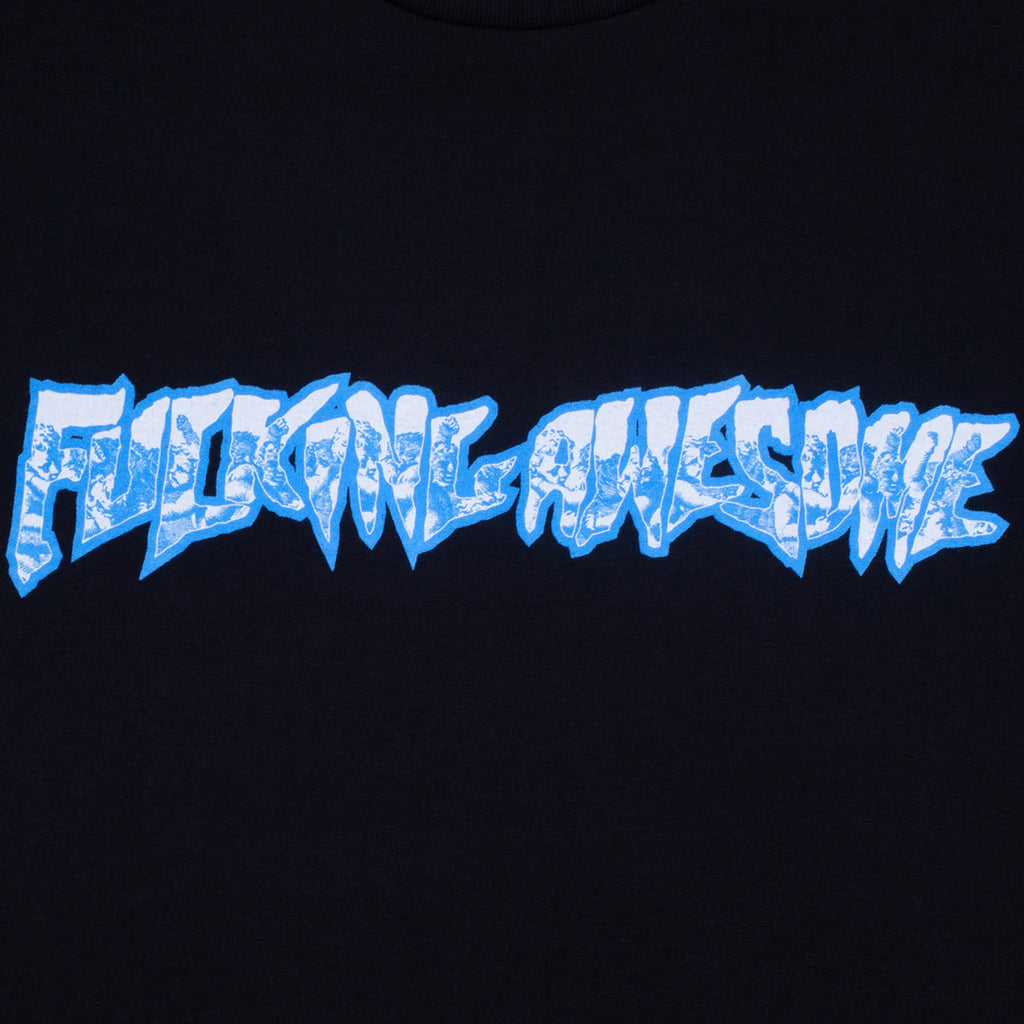 Fucking Awesome Cherub Fight T Shirt - Black - closeup