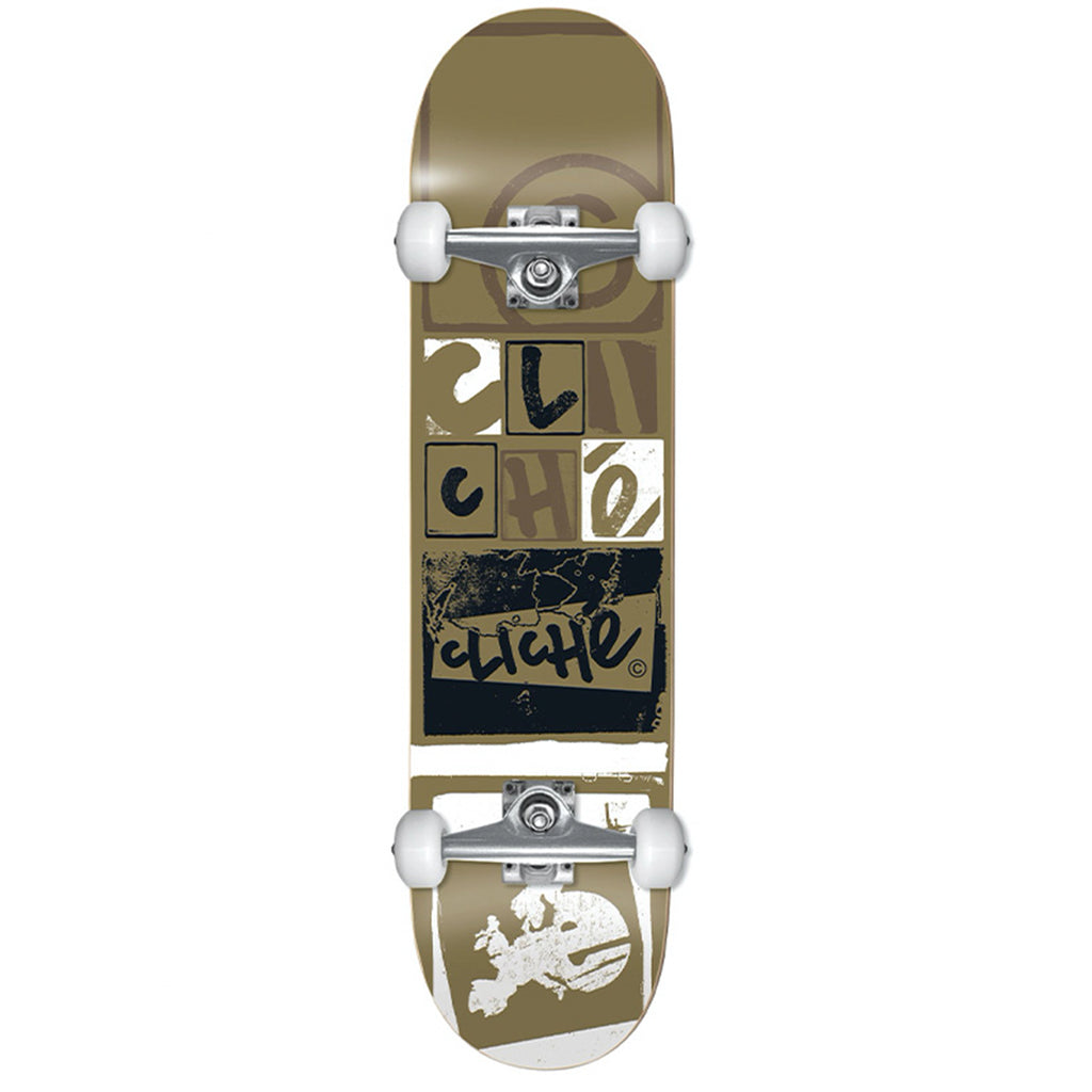 Cliche Skateboards Letter Press Gold Complete Skateboard - 7.75" - main