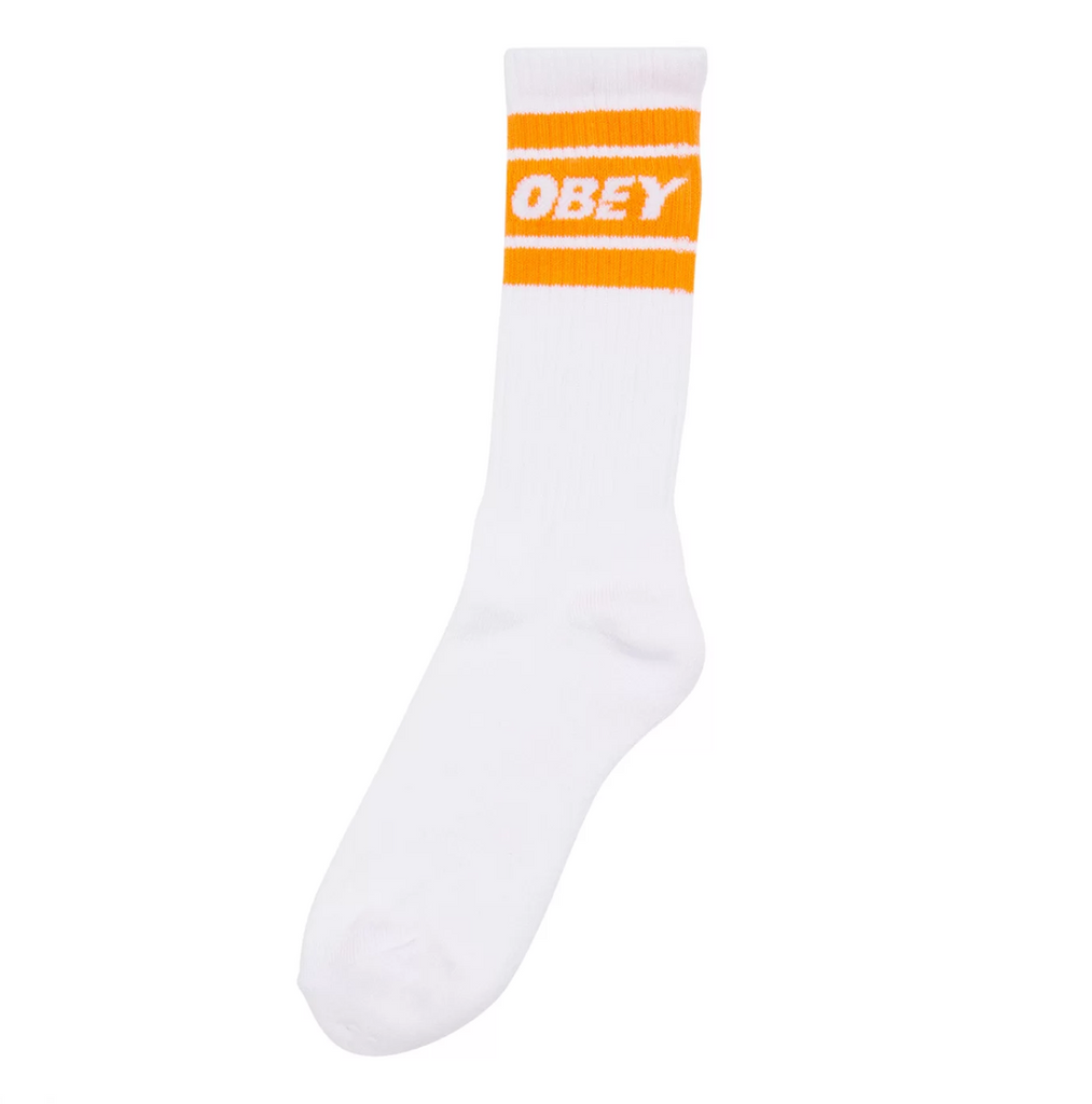 Obey Clothing Cooper Socks - White / Magma Orange - main