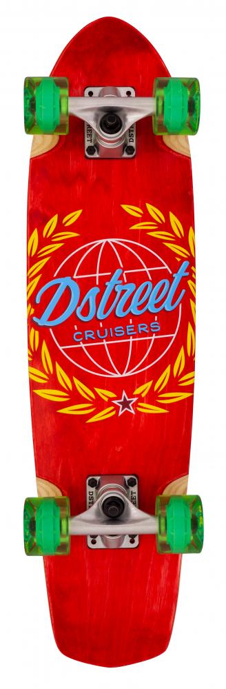 D Street Cruiser Atlas Complete Skateboard 7.5" in Red - Bottom