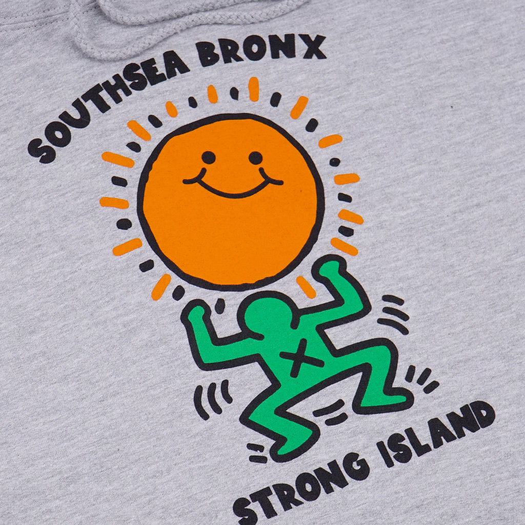 Dancing Man Bronx  Hoodie - Heather Grey - closeup