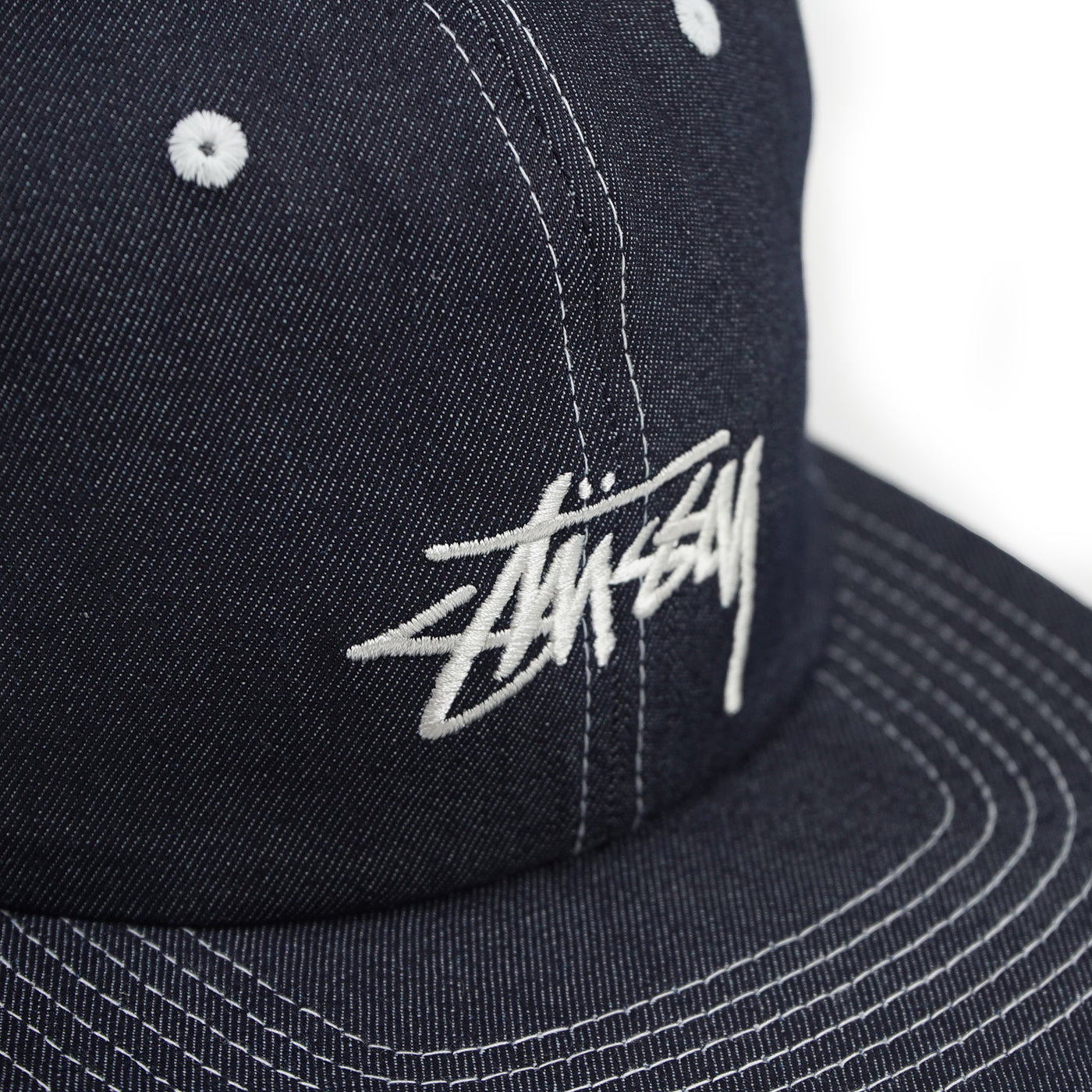 Denim Stock Strapback Cap in Indigo by Stussy | Bored of Southsea