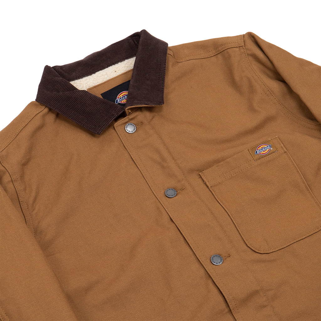 Dickies Duck Canvas Chore Coat in Brown Duck - Detail