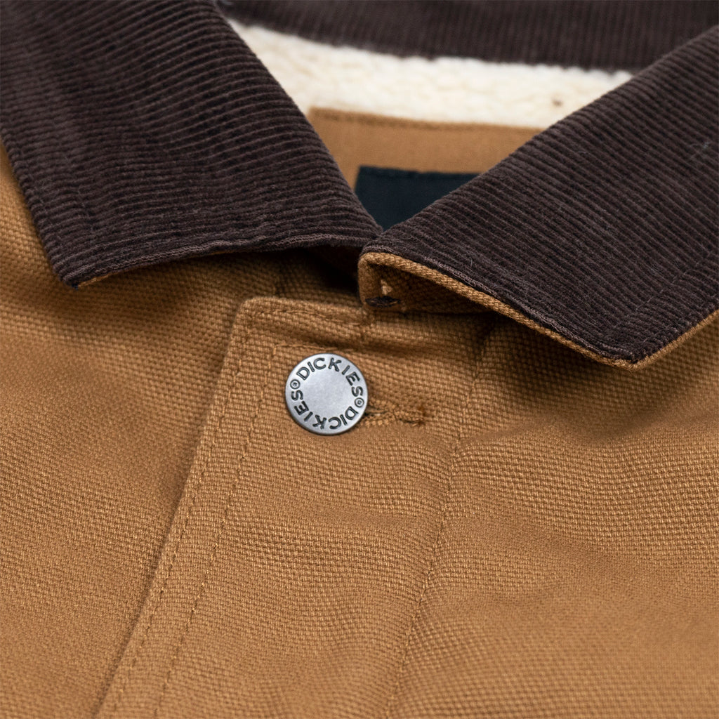 Dickies Duck Canvas Chore Coat in Brown Duck - Button
