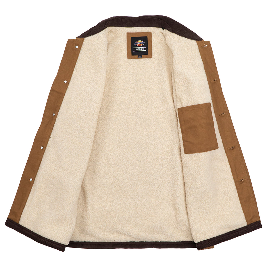 Dickies Duck Canvas Chore Coat in Brown Duck - Open
