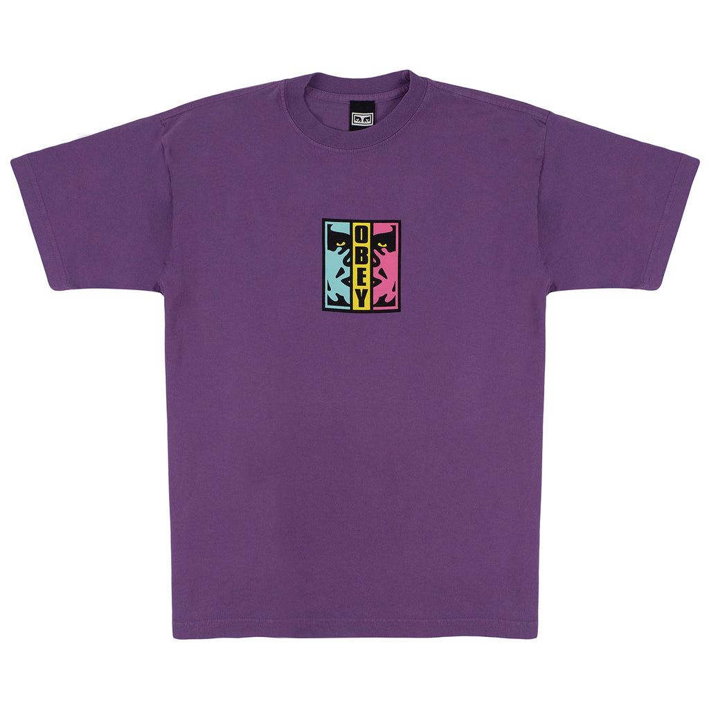 Obey Clothing Obey Divided T Shirt in Purple Nitro