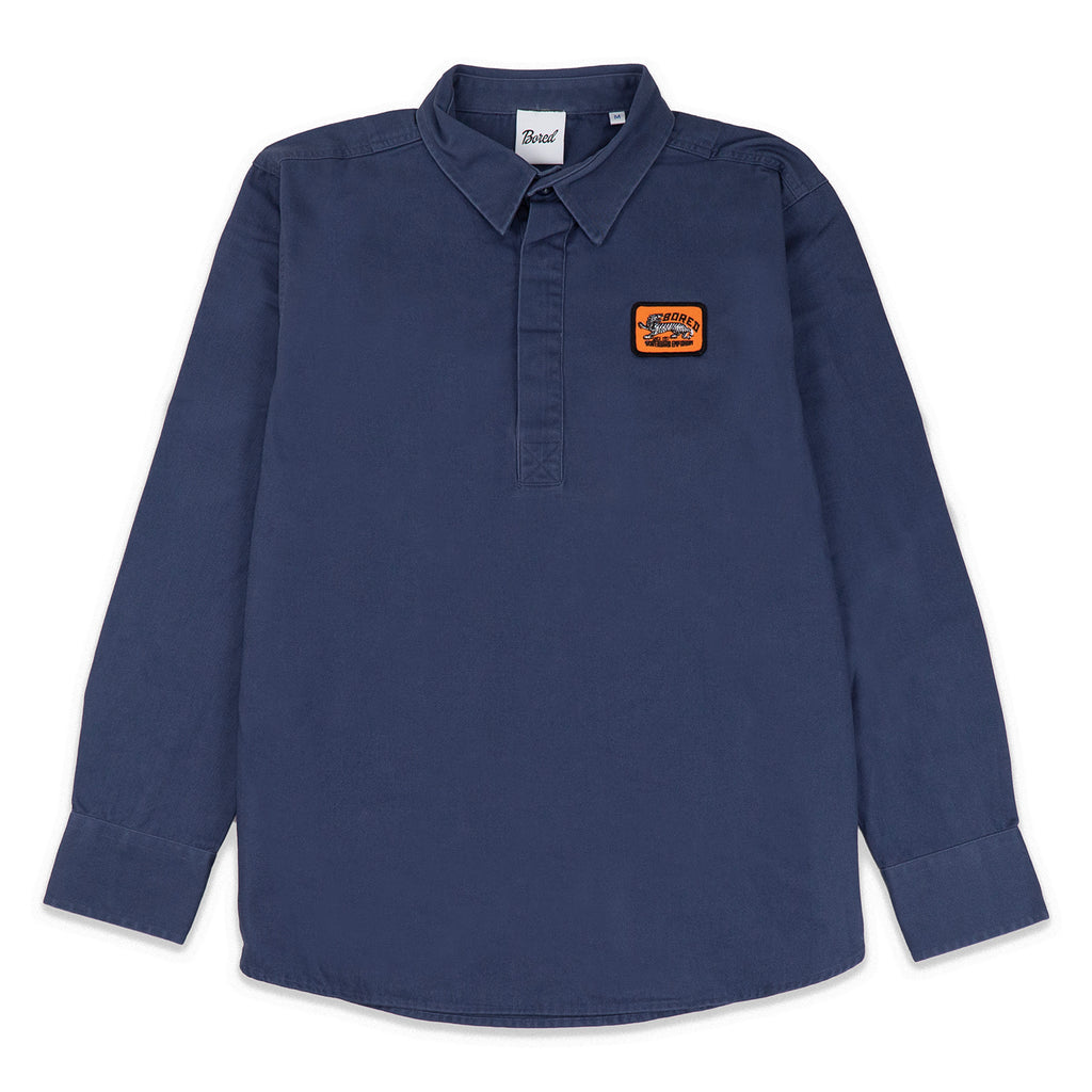 Bored of Southsea Docker Drill Shirt - Washed Navy