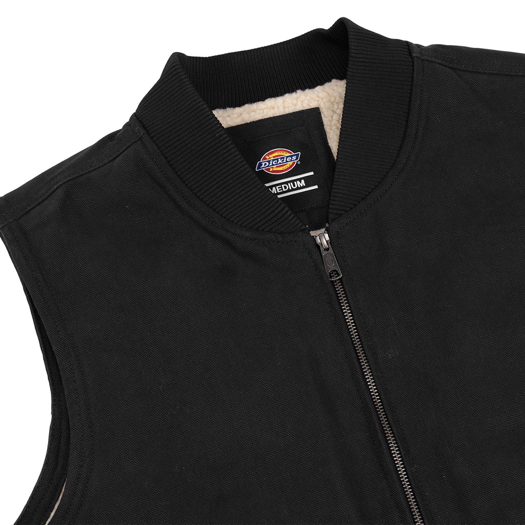 Dickies Duck Canvas Vest in Black - Detail