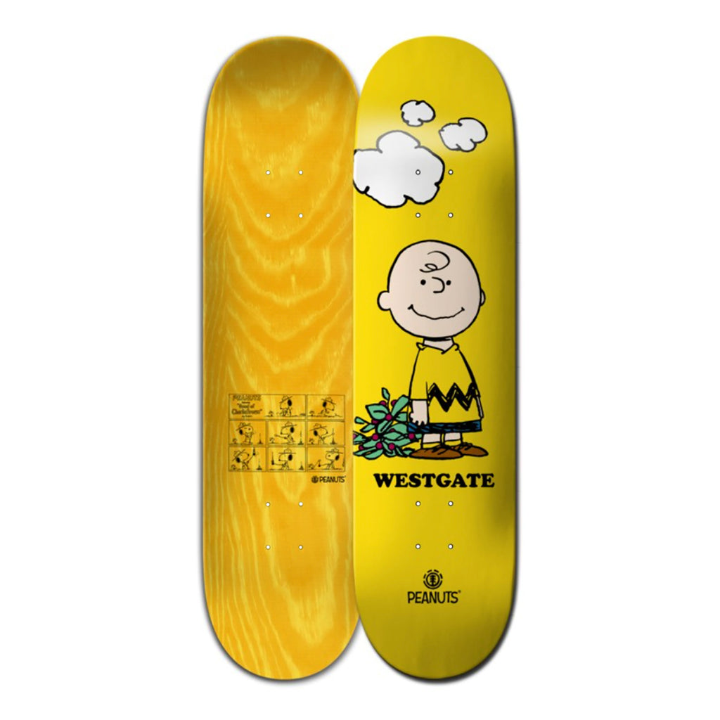 Element x Peanuts Charlie Brown Westgate Skateboard Deck 8" - Top graphic