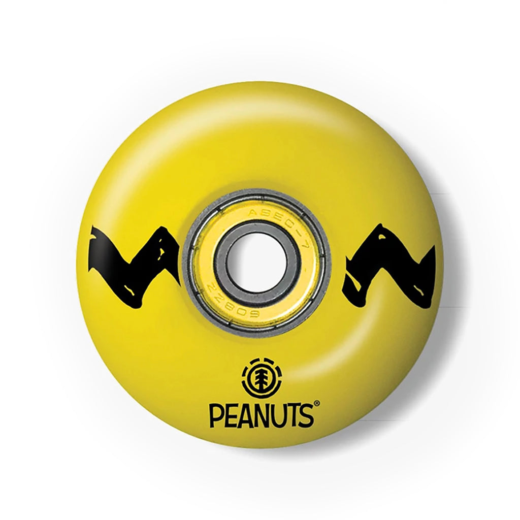 Element x Peanuts Charlie Brown Stripe Wheels with Bearings in 52MM - Detail 