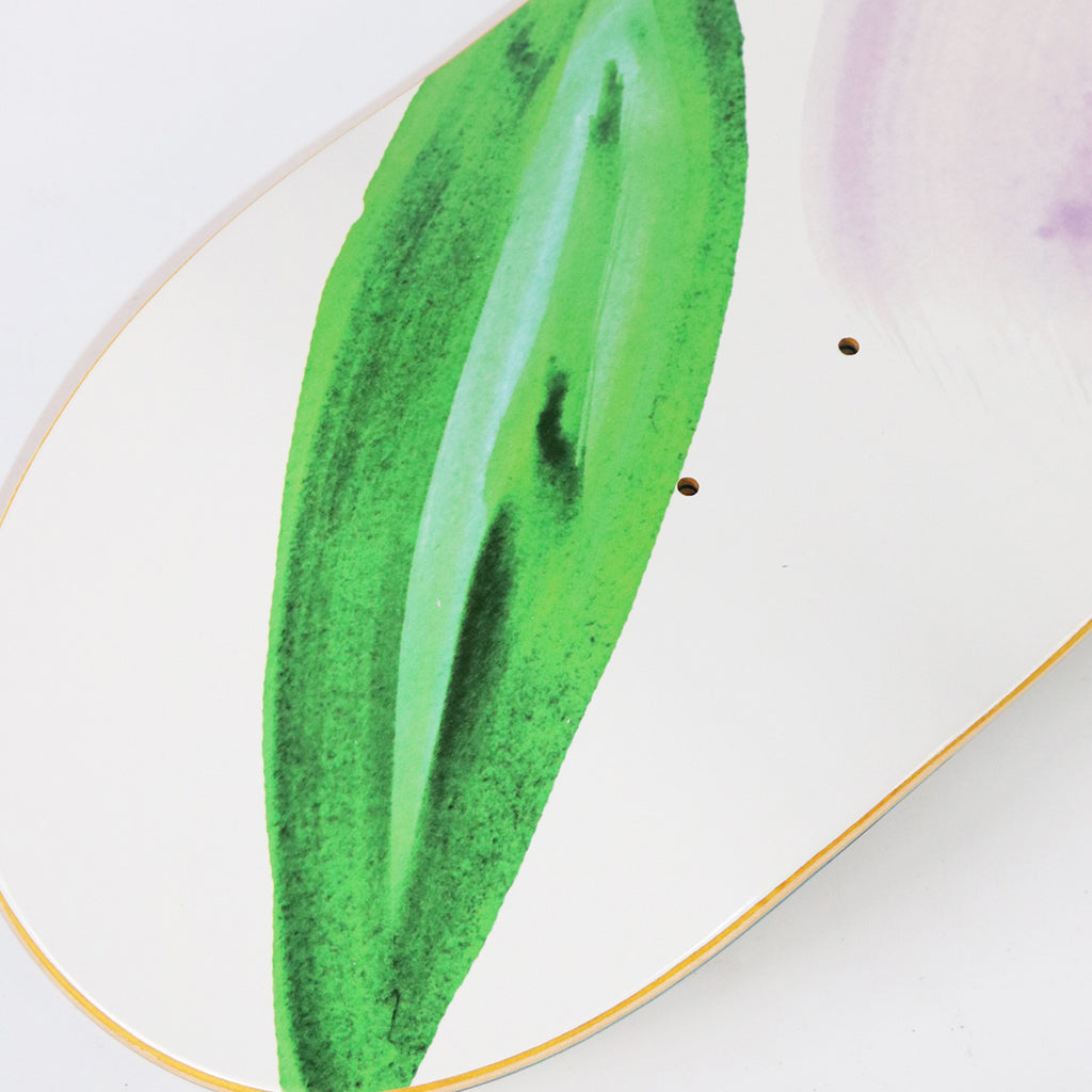 Skateboard Cafe Floral Skateboard Deck  - White - closeup2
