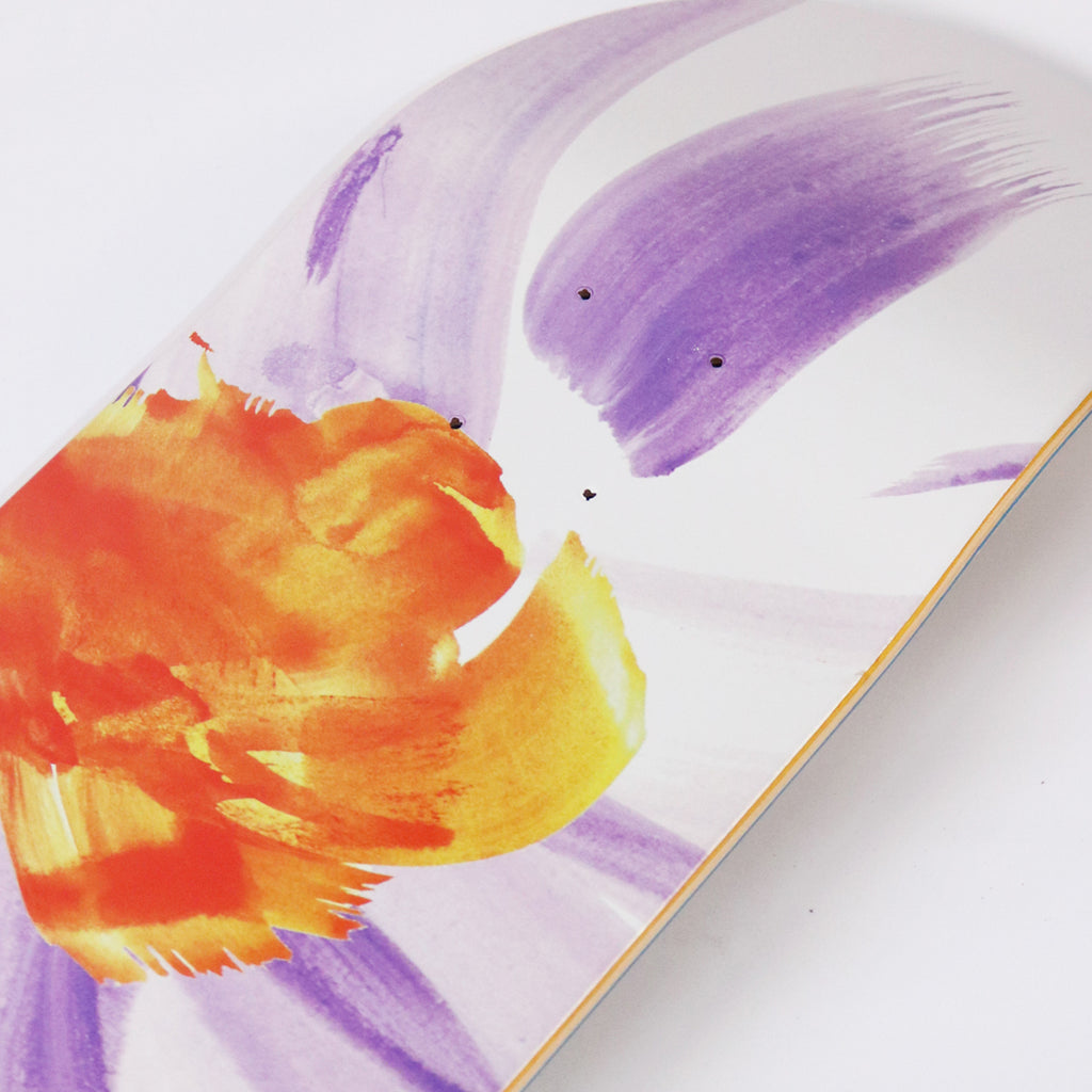 Skateboard Cafe Floral Skateboard Deck  - White - closeup