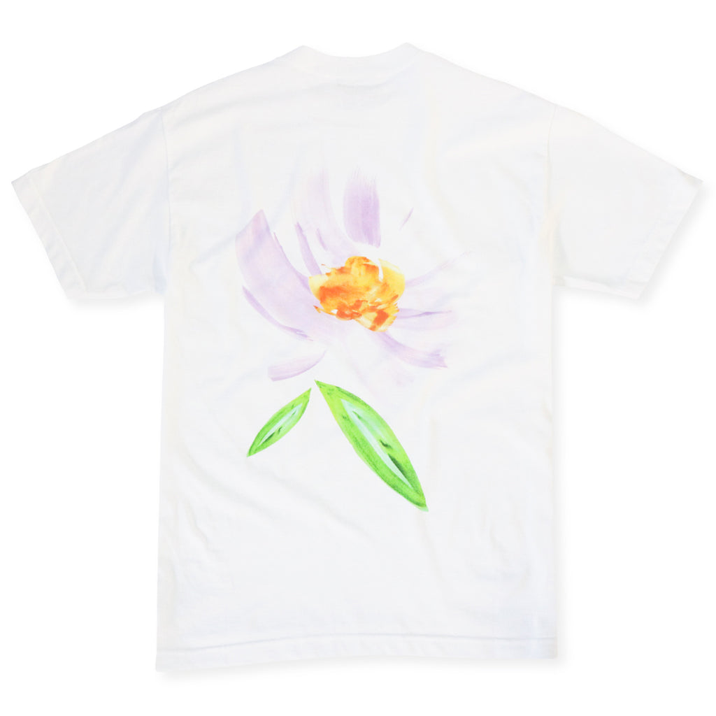 Skateboard Cafe Floral T Shirt - White - back