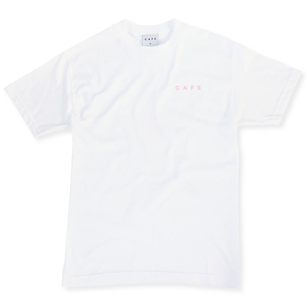Skateboard Cafe Floral T Shirt - White -front
