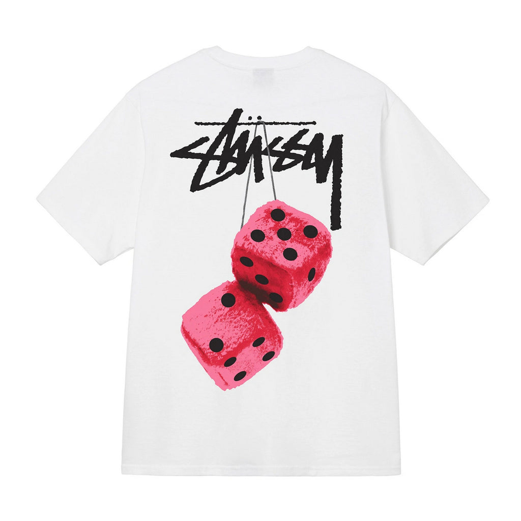 Stussy Fuzzy Dice T Shirt - White - back