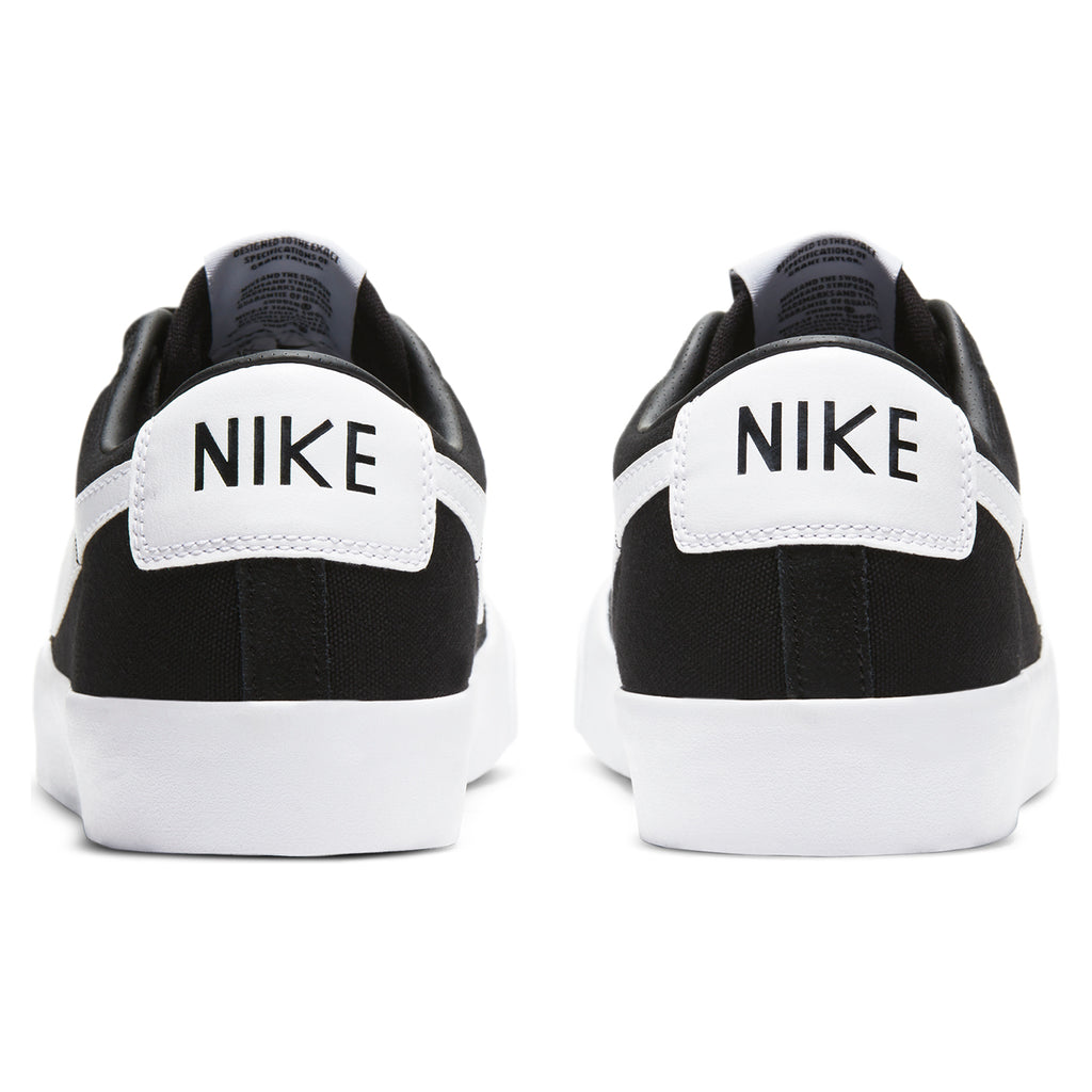 Nike SB Zoom Blazer Low Pro GT Shoes in Black / White - Heel 2