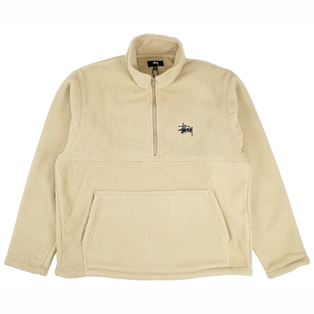 Stussy Half Zip Mock Neck Fleece - Biege - main