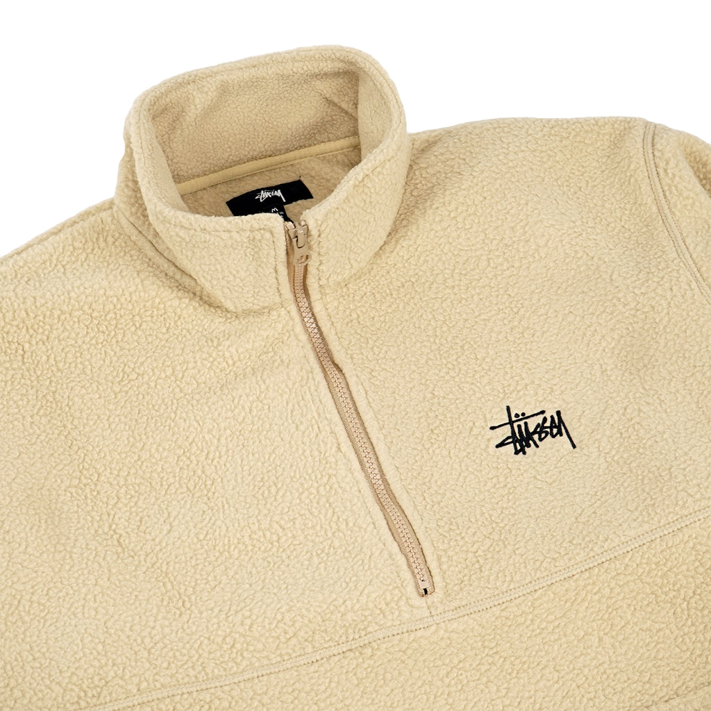 Stussy Half Zip Mock Neck Fleece - Biege - zip