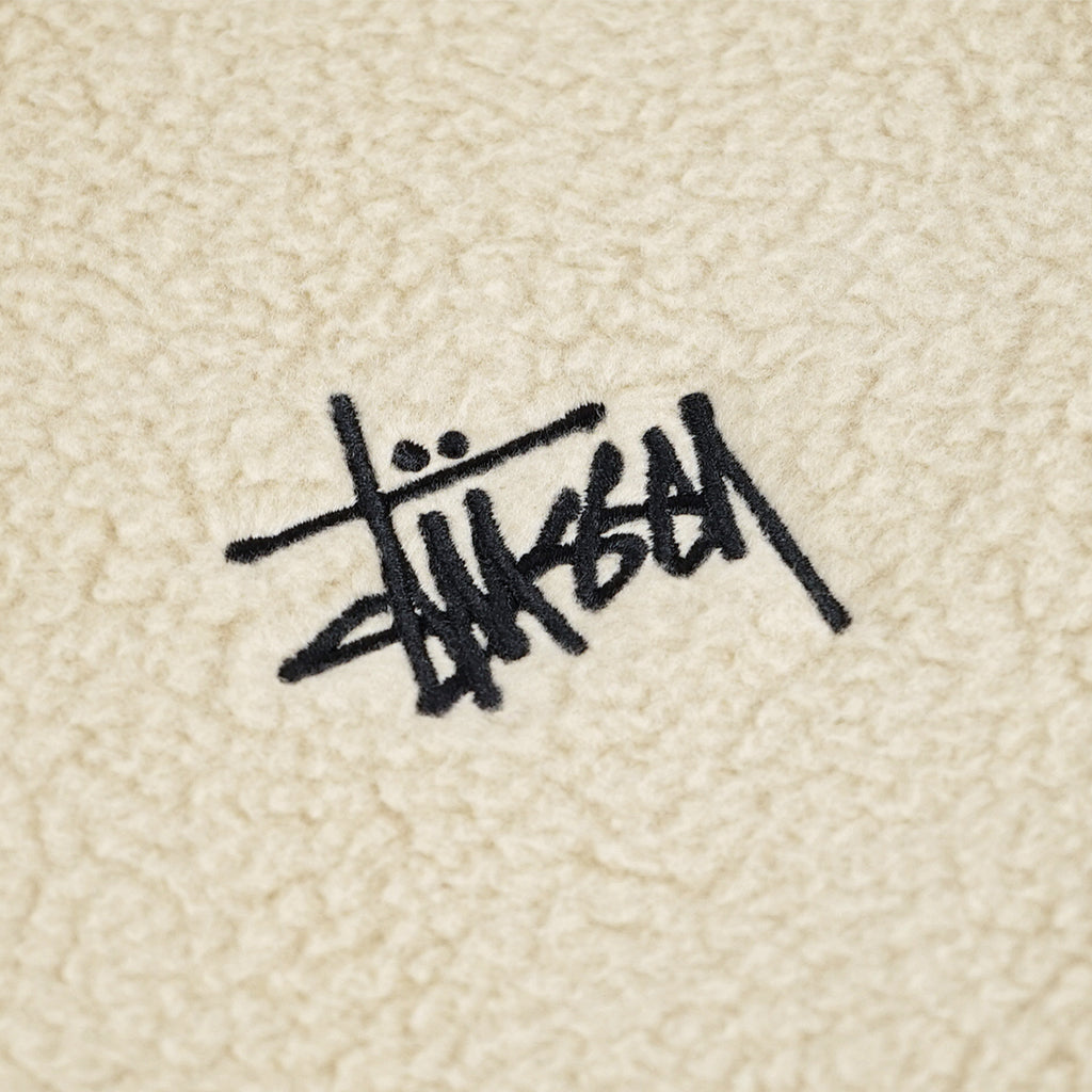 Stussy Half Zip Mock Neck Fleece - Biege - logo