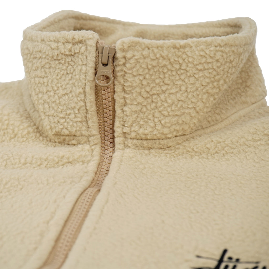 Stussy Half Zip Mock Neck Fleece - Biege - neck