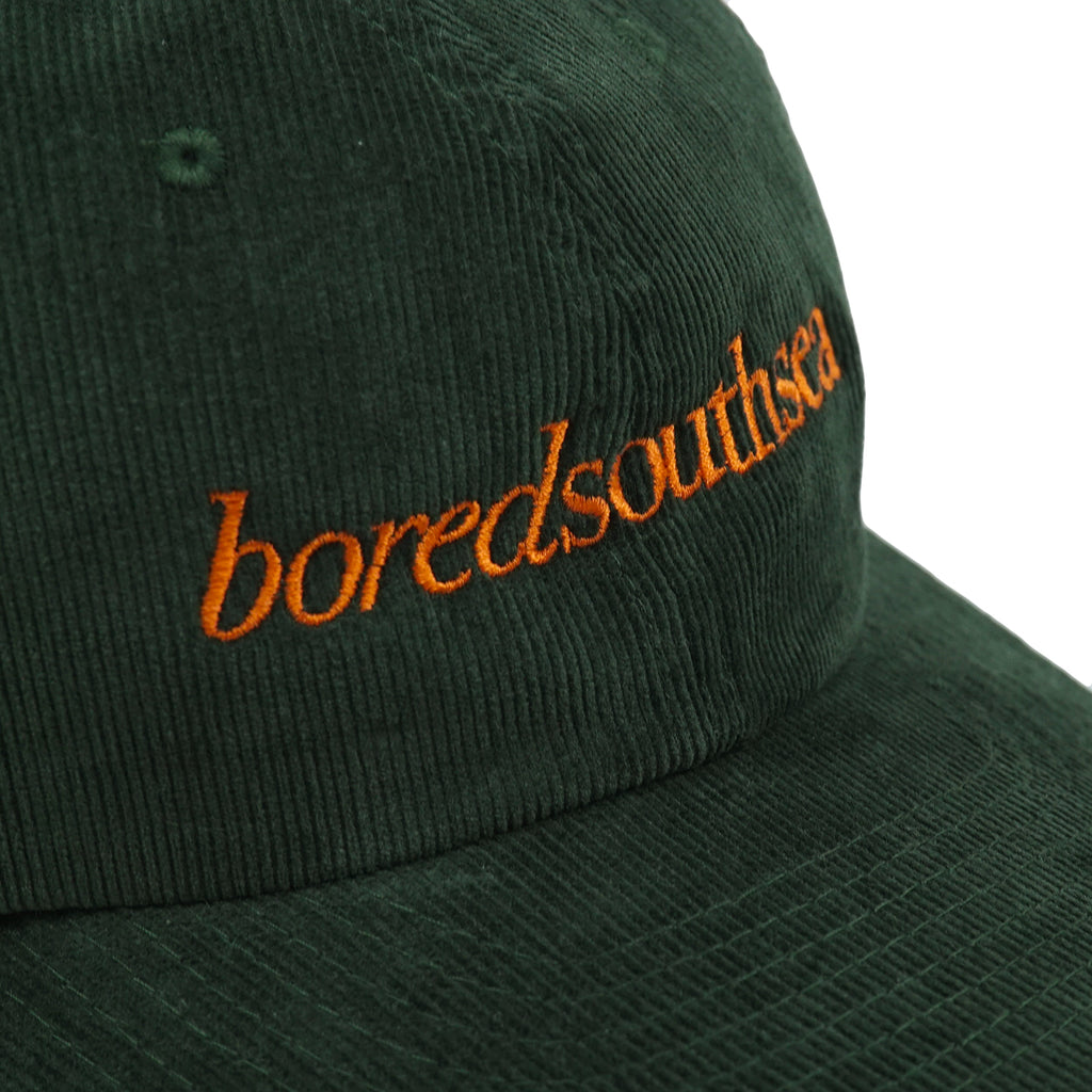 Bored of Southsea Hammer Cord Cap in Green / Orange - Embroidery