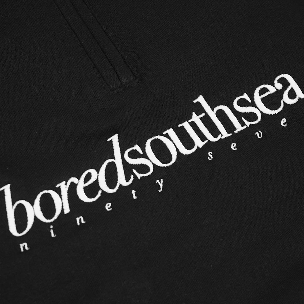 Bored of Southsea Hammer Quarter Zip Sweatshirt - Black / White - closeup
