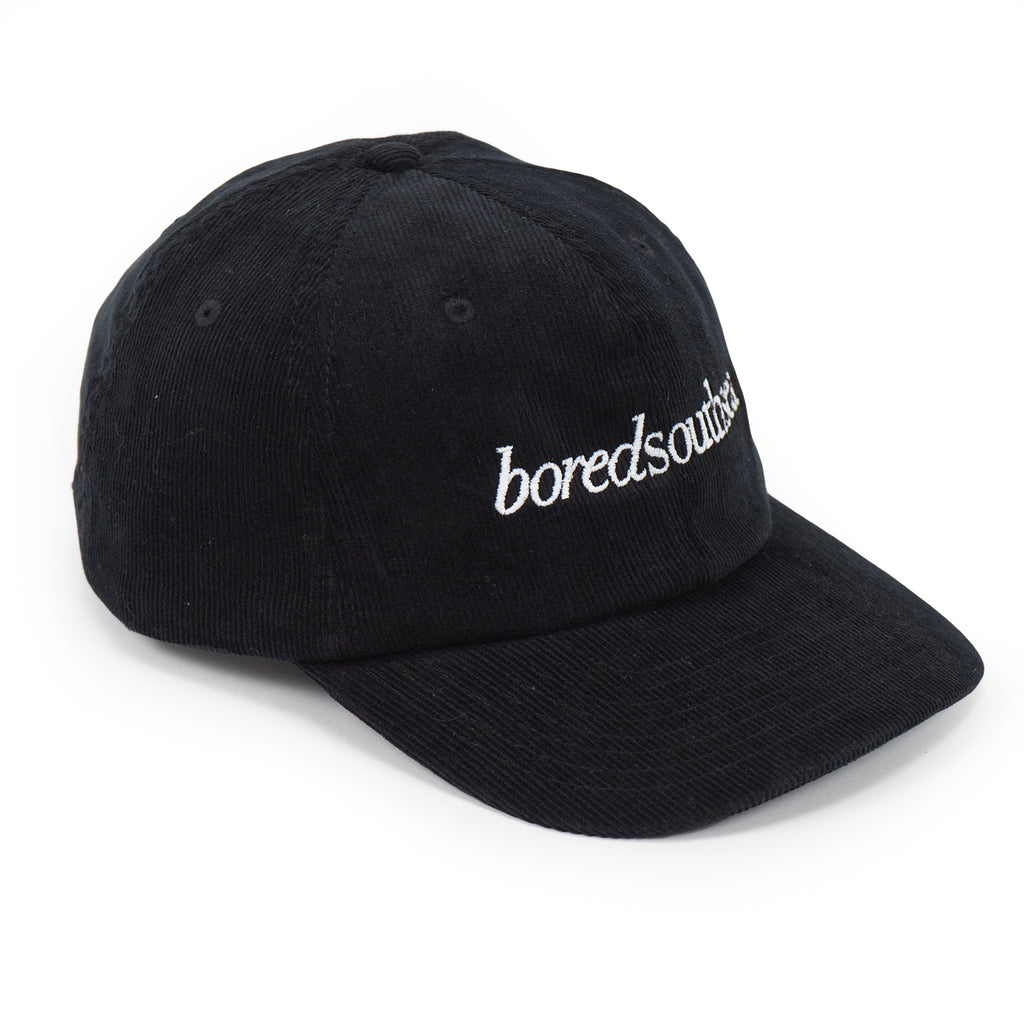 Bored of Southsea Hammer Cord Cap in Black / White