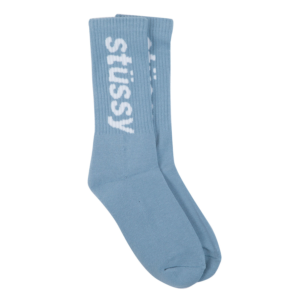 Stussy Helvetica Jacquard Crew Socks - Blue - Main