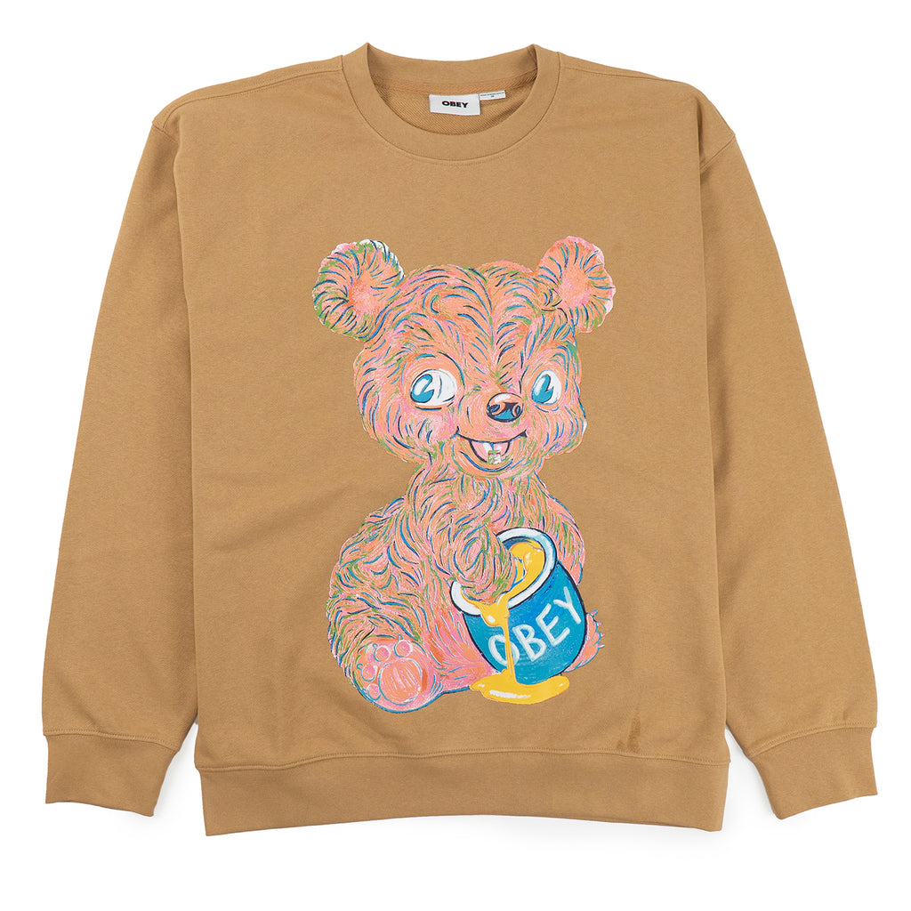Obey Honey Bear Crew Sweatshirt - Rabbit Paw - main