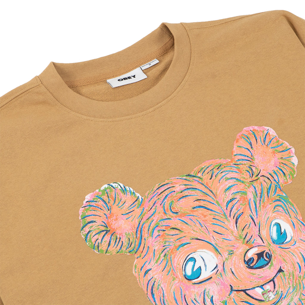 Obey Honey Bear Crew Sweatshirt - Rabbit Paw - front