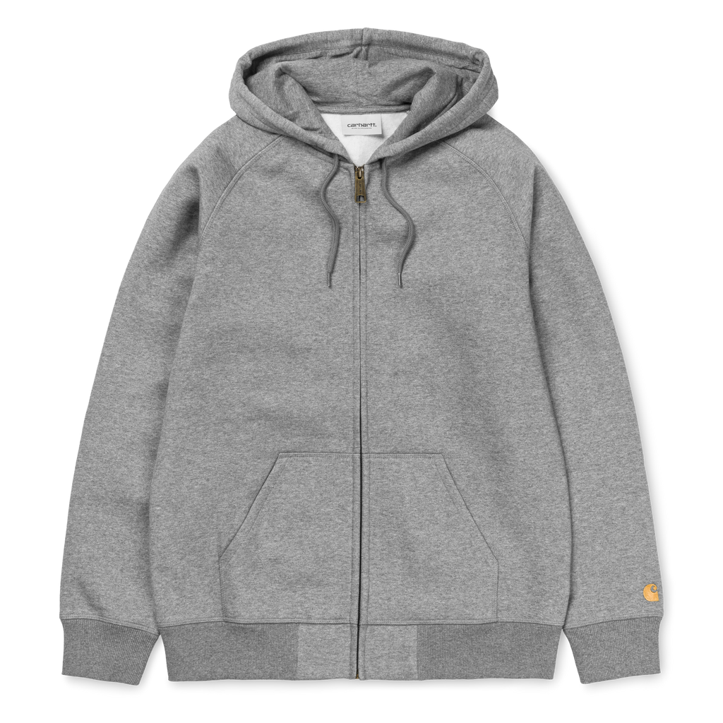 Carhartt WIP Hooded Chase Jacket in Grey Heather / Gold