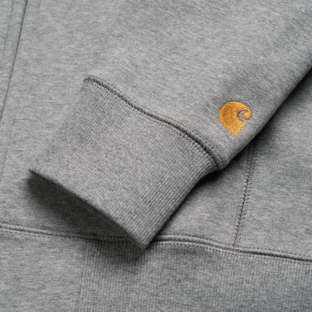 Carhartt WIP Hooded Chase Jacket in Grey Heather / Gold - Cuff