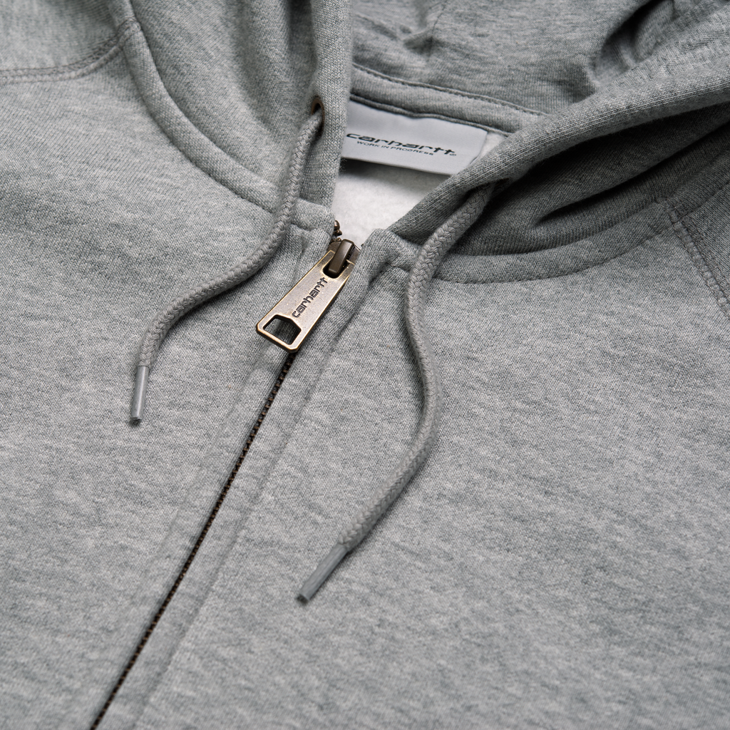 Carhartt WIP Hooded Chase Jacket in Grey Heather / Gold - Detail