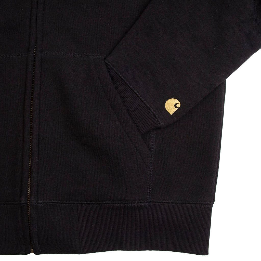Carhartt WIP Hooded Chase Jacket in Black / Gold - Pocket