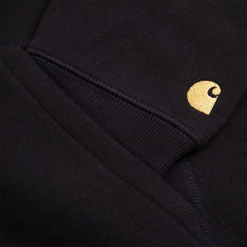 Carhartt WIP Hooded Chase Jacket in Black / Gold - Logo