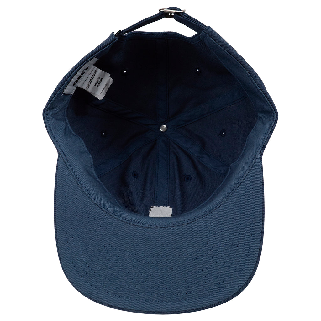 Obey Clothing Icon Face 6 Panel Strapback Cap in Dull Blue - Inside